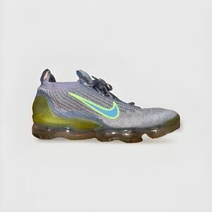 Men’s Size 10.5 - Nike Air VaporMax 2021 Flyknit Gray Liquid Lime Sneakers